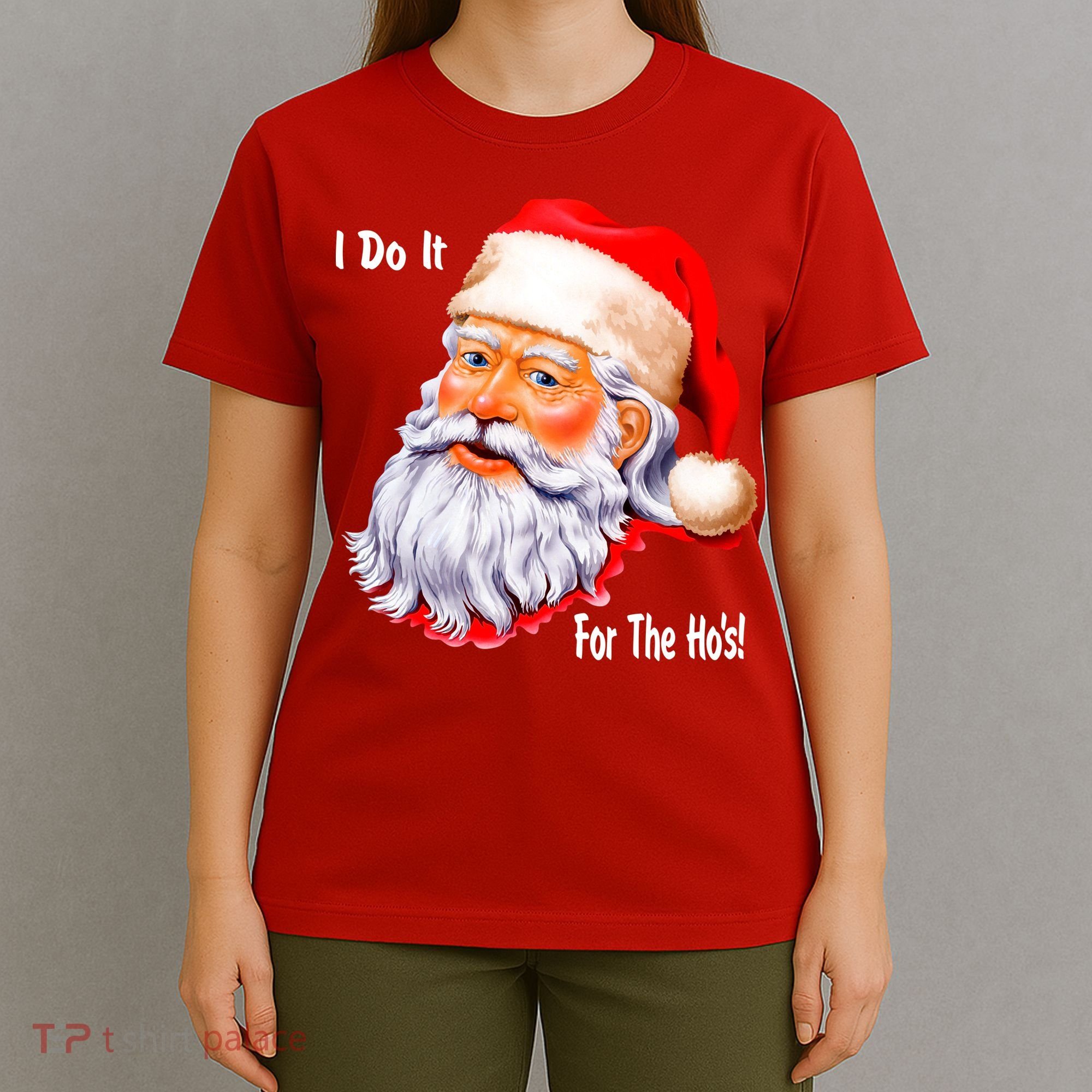 Funny Santa Claus I Do It For The HO'S Christmas T-Shirt