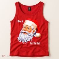 Funny Santa Claus I Do It For The HO'S Christmas Tank Top thumb 2