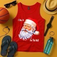 Funny Santa Claus I Do It For The HO'S Christmas Tank Top thumb 4
