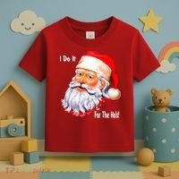 Funny Santa Claus I Do It For The HO'S Christmas Toddler T-Shirt thumb 3