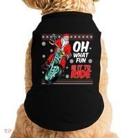 Funny Santa Oh What Fun It Is To Ride Motorcycle Doggie Tank thumb 0