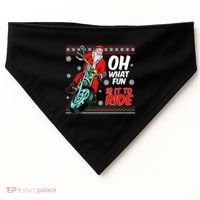 Funny Santa Oh What Fun It Is To Ride Motorcycle USA-Made Doggie Bandana thumb 0
