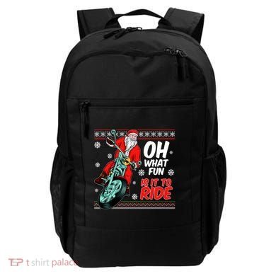 Funny Santa Oh What Fun It Is To Ride Motorcycle Backpack