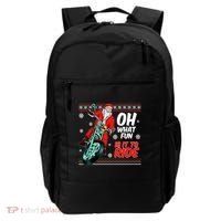 Funny Santa Oh What Fun It Is To Ride Motorcycle Backpack thumb 0