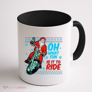 Funny Santa Oh What Fun It Is To Ride Motorcycle Coffee Mug back