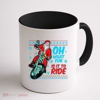 Funny Santa Oh What Fun It Is To Ride Motorcycle Coffee Mug thumb 1