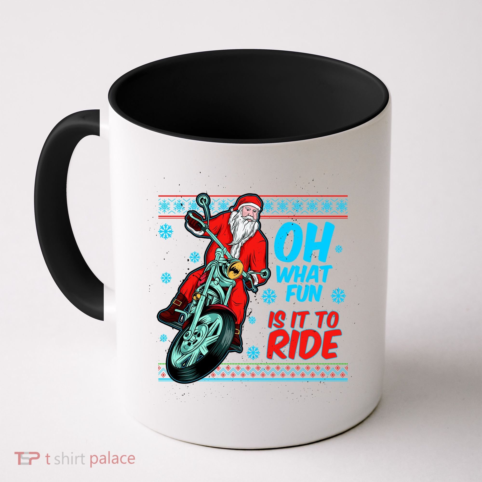 Funny Santa Oh What Fun It Is To Ride Motorcycle Coffee Mug