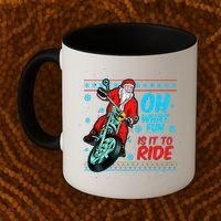 Funny Santa Oh What Fun It Is To Ride Motorcycle Coffee Mug thumb 2