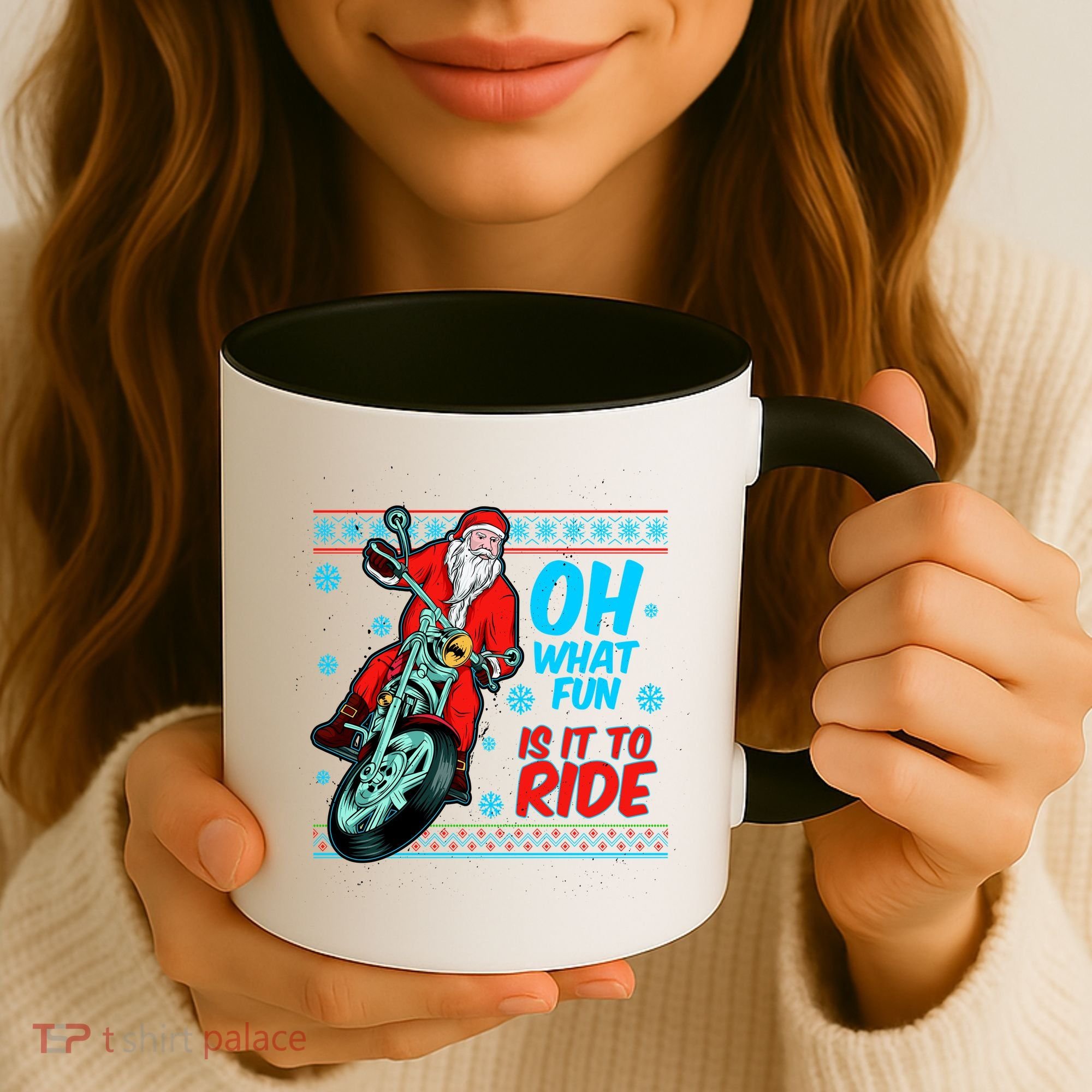 Funny Santa Oh What Fun It Is To Ride Motorcycle Coffee Mug