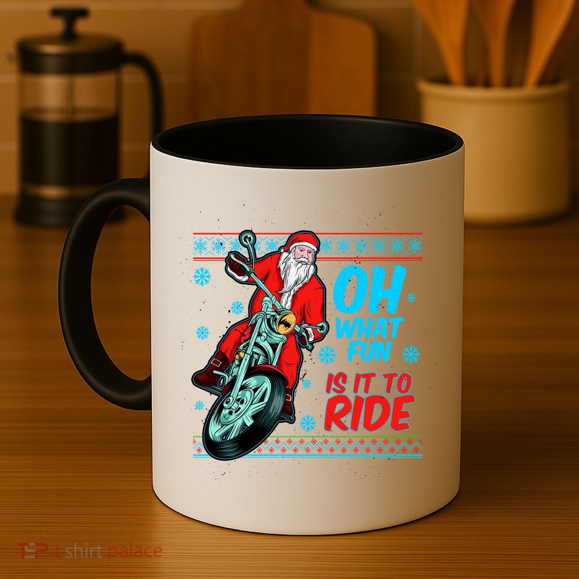 Funny Santa Oh What Fun It Is To Ride Motorcycle Coffee Mug