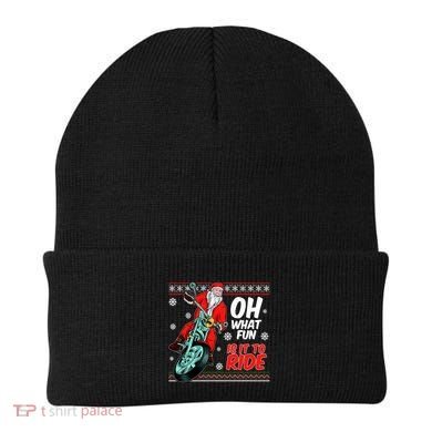 Funny Santa Oh What Fun It Is To Ride Motorcycle Beanie