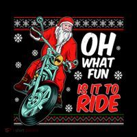 Funny Santa Oh What Fun It Is To Ride Motorcycle Coaster thumb 2