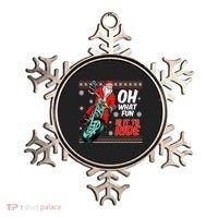 Funny Santa Oh What Fun It Is To Ride Motorcycle Ornament thumb 0