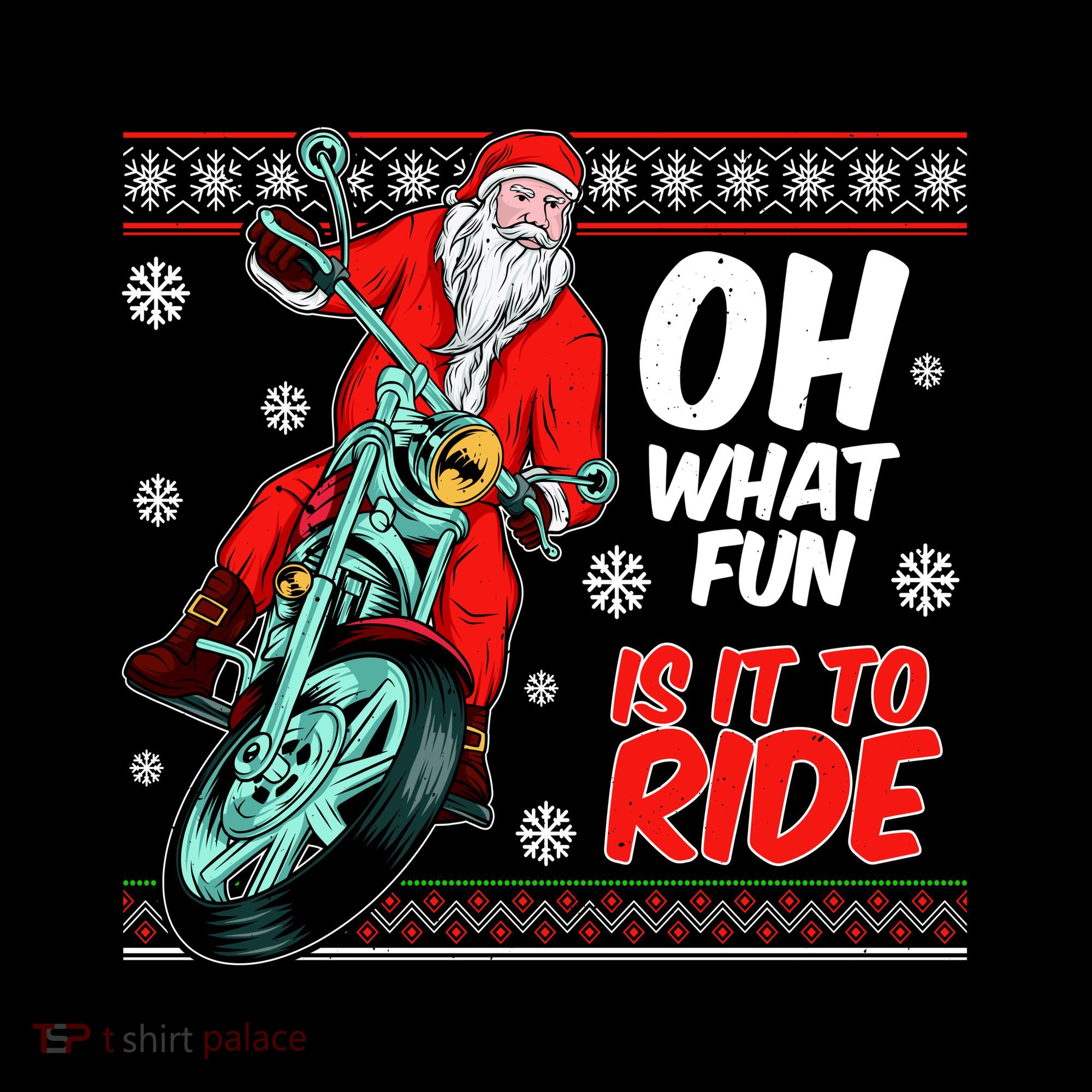 Funny Santa Oh What Fun It Is To Ride Motorcycle Ornament
