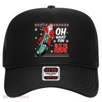 Funny Santa Oh What Fun It Is To Ride Motorcycle Hat thumb 0