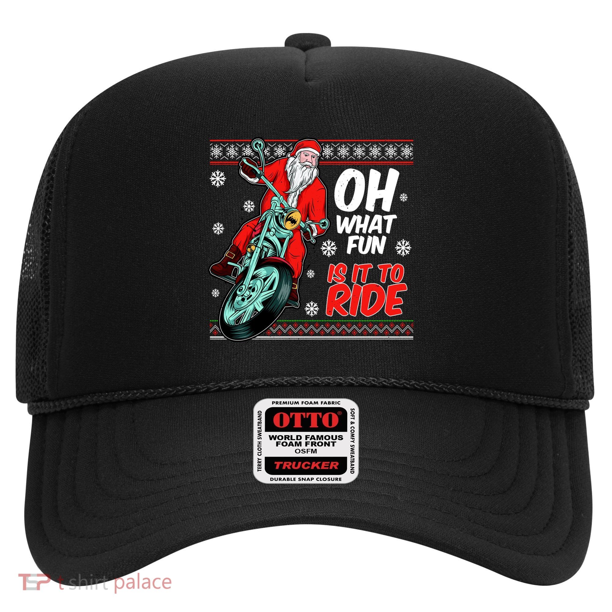 Funny Santa Oh What Fun It Is To Ride Motorcycle Hat