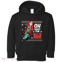 Funny Santa Oh What Fun It Is To Ride Motorcycle Toddler Hoodie thumb 0