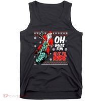 Funny Santa Oh What Fun It Is To Ride Motorcycle Tank Top thumb 0