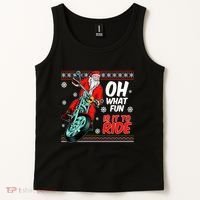 Funny Santa Oh What Fun It Is To Ride Motorcycle Tank Top thumb 2