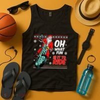Funny Santa Oh What Fun It Is To Ride Motorcycle Tank Top thumb 4