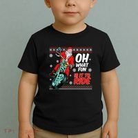 Funny Santa Oh What Fun It Is To Ride Motorcycle Toddler T-Shirt thumb 2