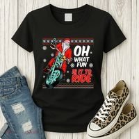 Funny Santa Oh What Fun It Is To Ride Motorcycle Women's T-Shirt thumb 3