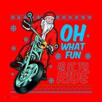 Funny Santa Oh What Fun It Is To Ride Motorcycle Santa Hat thumb 1