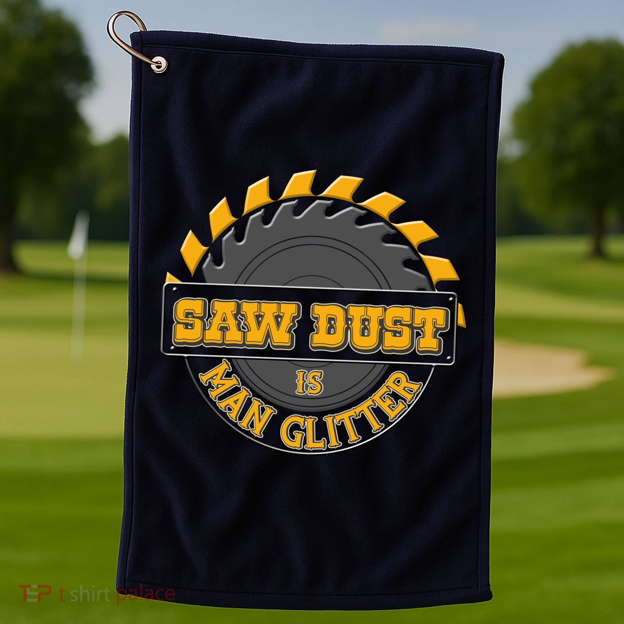 Funny Saw Dust Is Man Glitter Golf Towel
