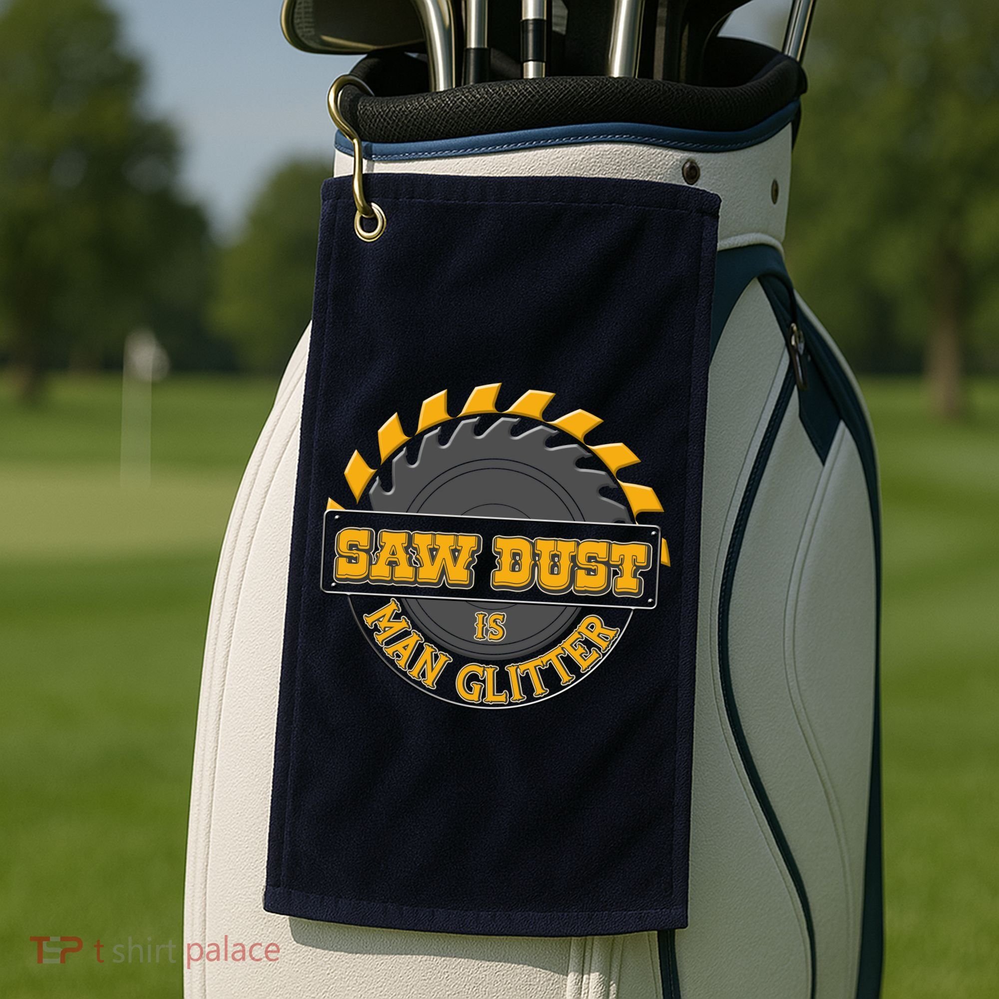 Funny Saw Dust Is Man Glitter Golf Towel