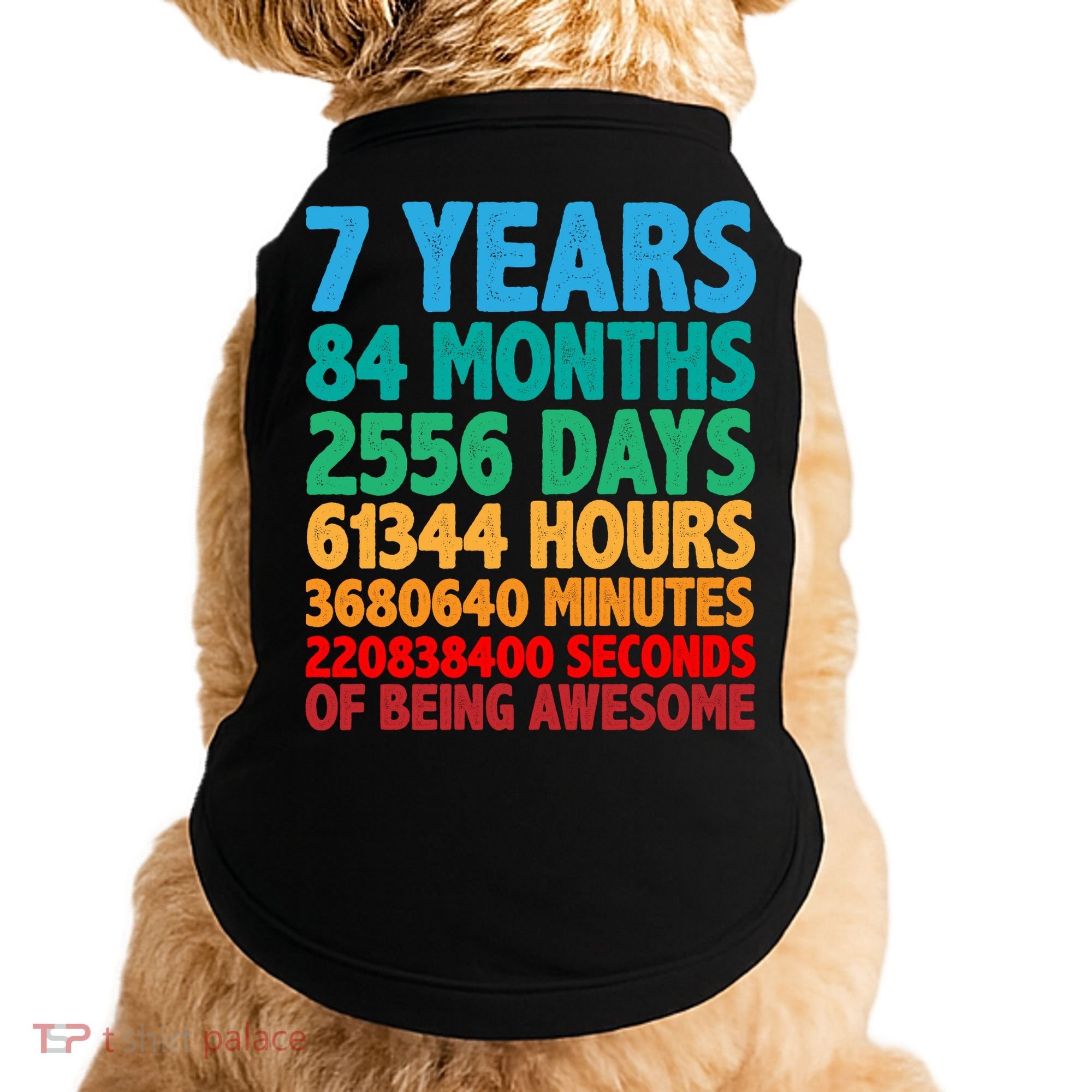 Funny Seven Years Old 7th Birthday Doggie Tank