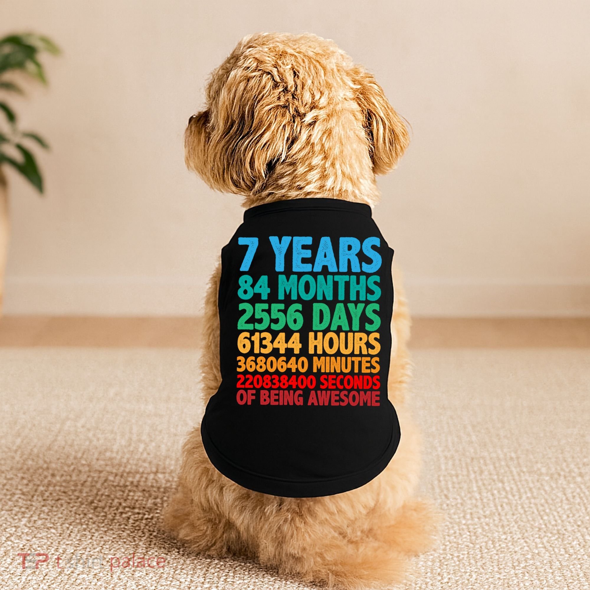 Funny Seven Years Old 7th Birthday Doggie Tank