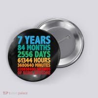 Funny Seven Years Old 7th Birthday Button thumb 0