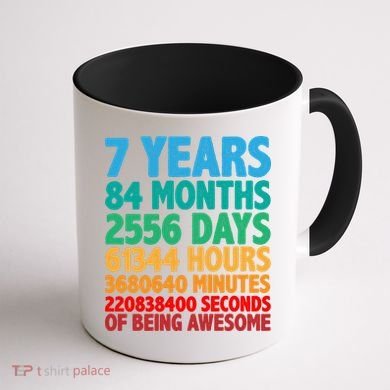 Funny Seven Years Old 7th Birthday Coffee Mug back