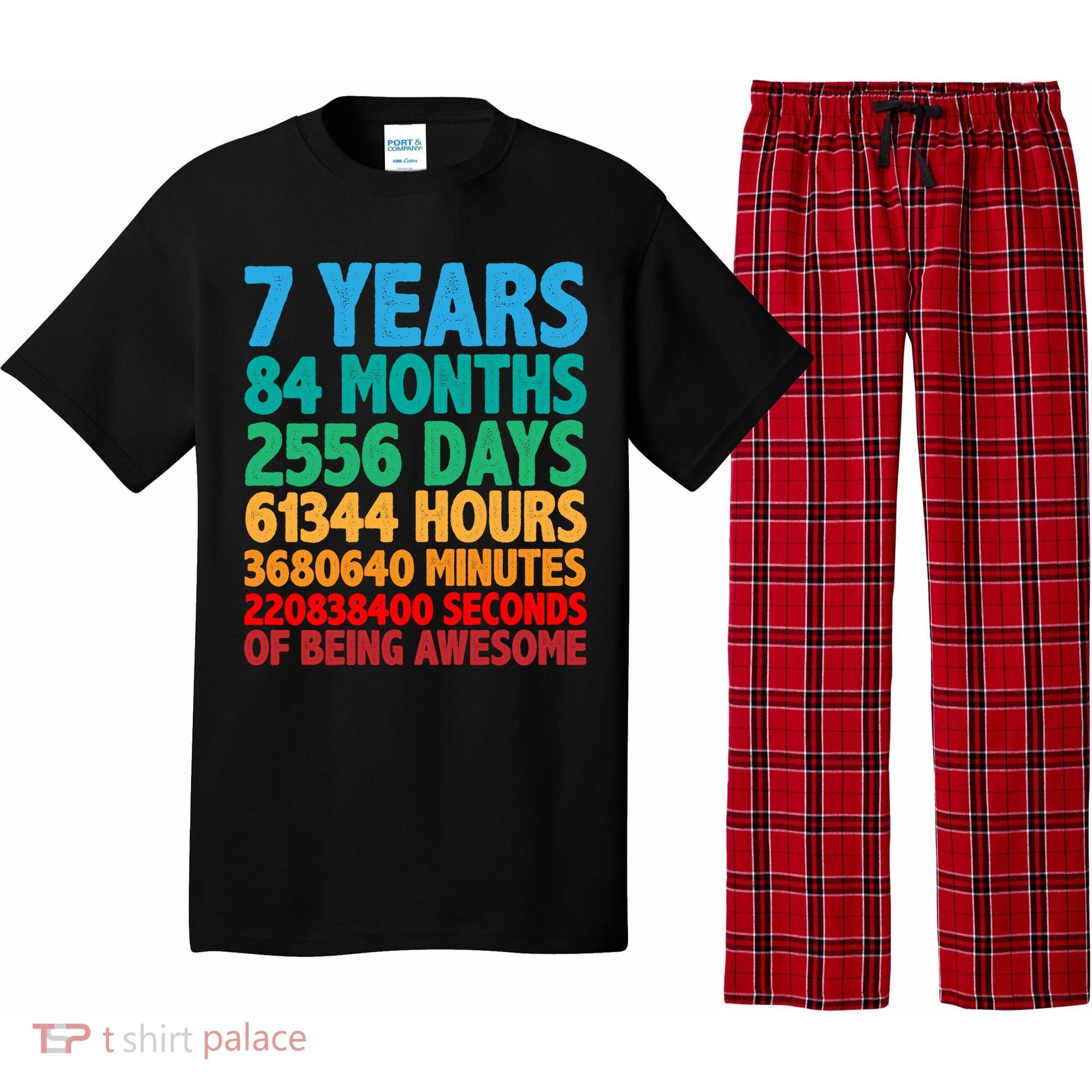 Funny Seven Years Old 7th Birthday Pajama Set