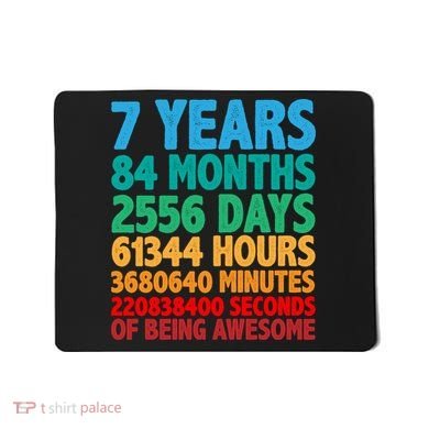 Funny Seven Years Old 7th Birthday Mousepad