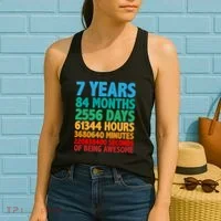 Funny Seven Years Old 7th Birthday Women's Tank Top thumb 2