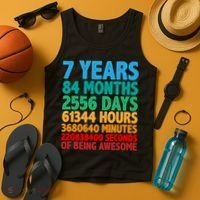 Funny Seven Years Old 7th Birthday Tank Top thumb 4