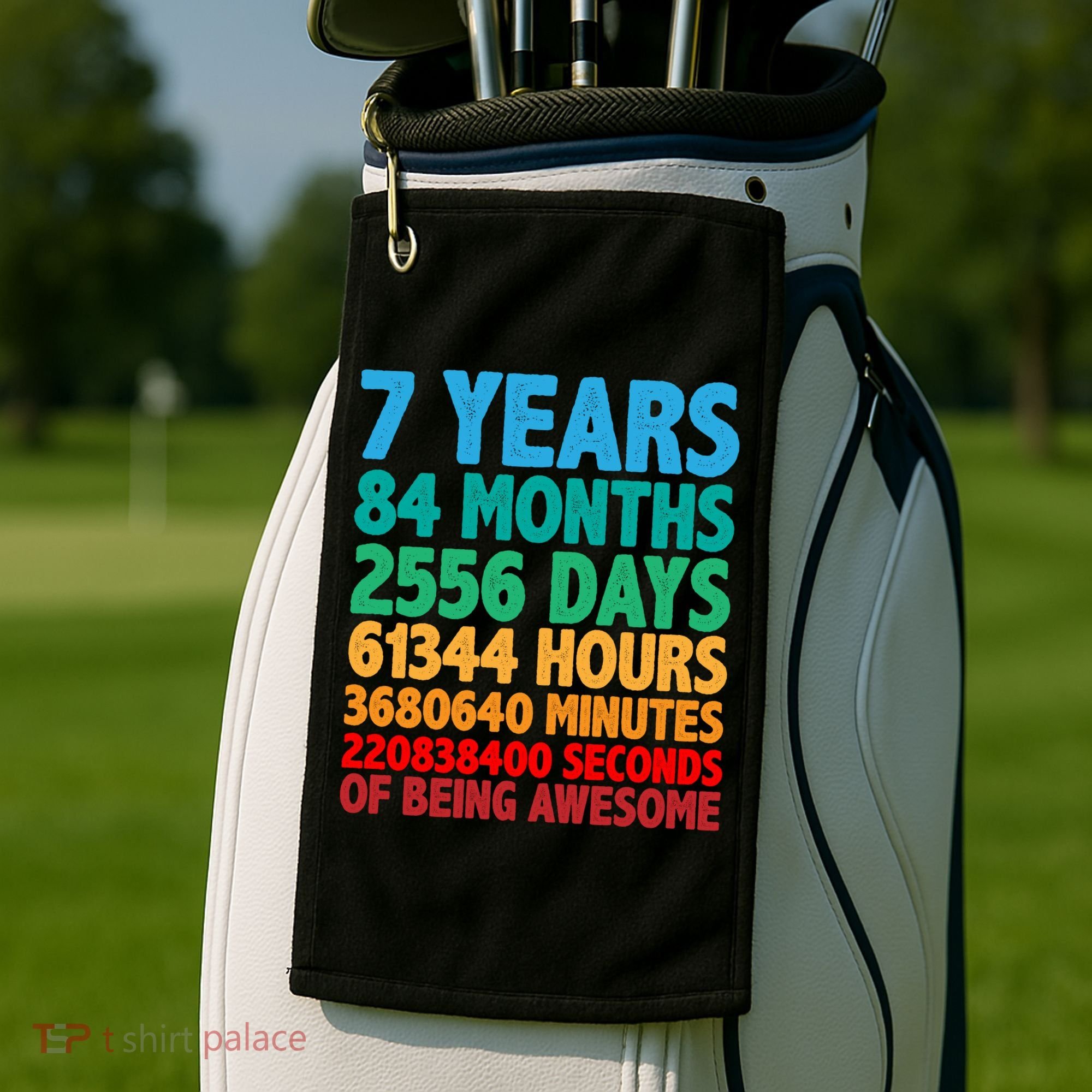 Funny Seven Years Old 7th Birthday Golf Towel
