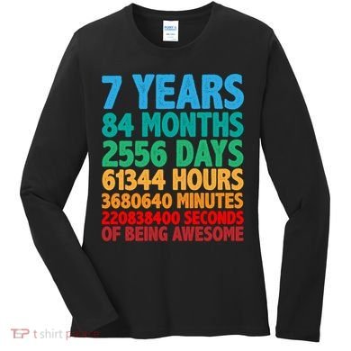 Funny Seven Years Old 7th Birthday Women's Long Sleeve Shirt