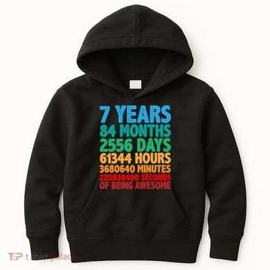 Funny Seven Years Old 7th Birthday Kids Hoodie