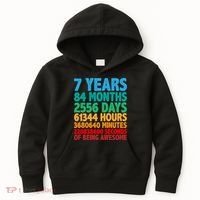 Funny Seven Years Old 7th Birthday Kids Hoodie thumb 0