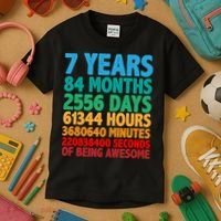 Funny Seven Years Old 7th Birthday Kids T-Shirt thumb 3