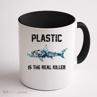 Funny Shark Plastic Is The Real Killer Coffee Mug thumb 1