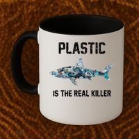 Funny Shark Plastic Is The Real Killer Coffee Mug thumb 2