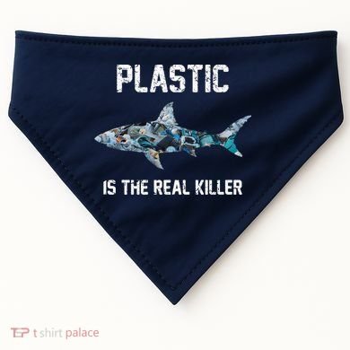 Funny Shark Plastic Is The Real Killer USA-Made Doggie Bandana