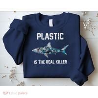 Funny Shark Plastic Is The Real Killer Sweatshirt thumb 2