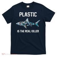 Funny Shark Plastic Is The Real Killer T-Shirt thumb 0