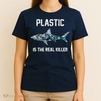 Funny Shark Plastic Is The Real Killer T-Shirt thumb 4