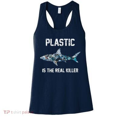 Funny Shark Plastic Is The Real Killer Women's Tank Top