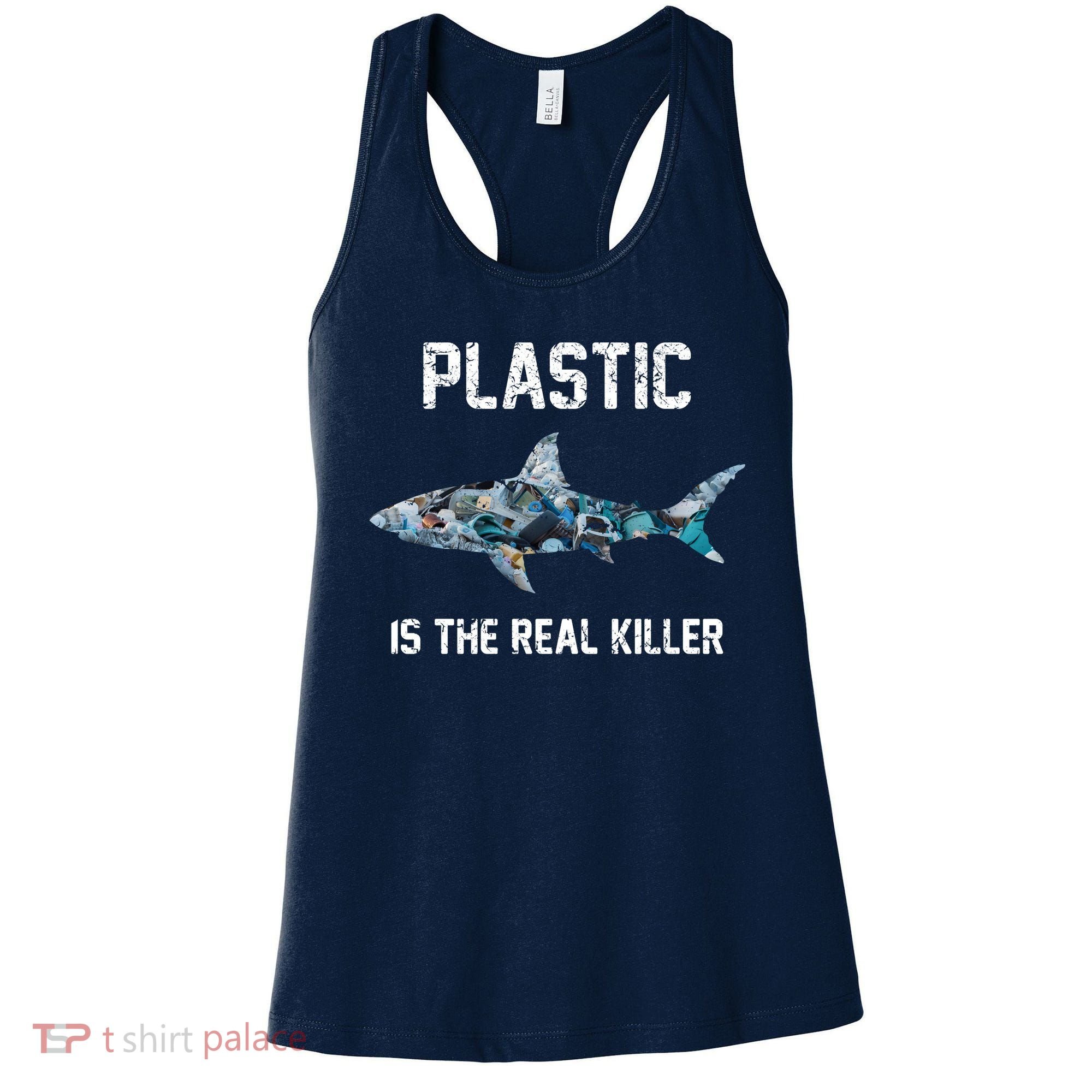Funny Shark Plastic Is The Real Killer Women's Tank Top